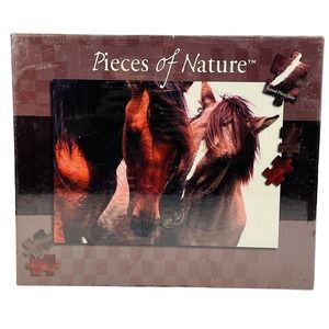 Nuzzling Mustangs 100 Piece Jigsaw Puzzle Pieces of Nature Horses Planet‎ Zoo